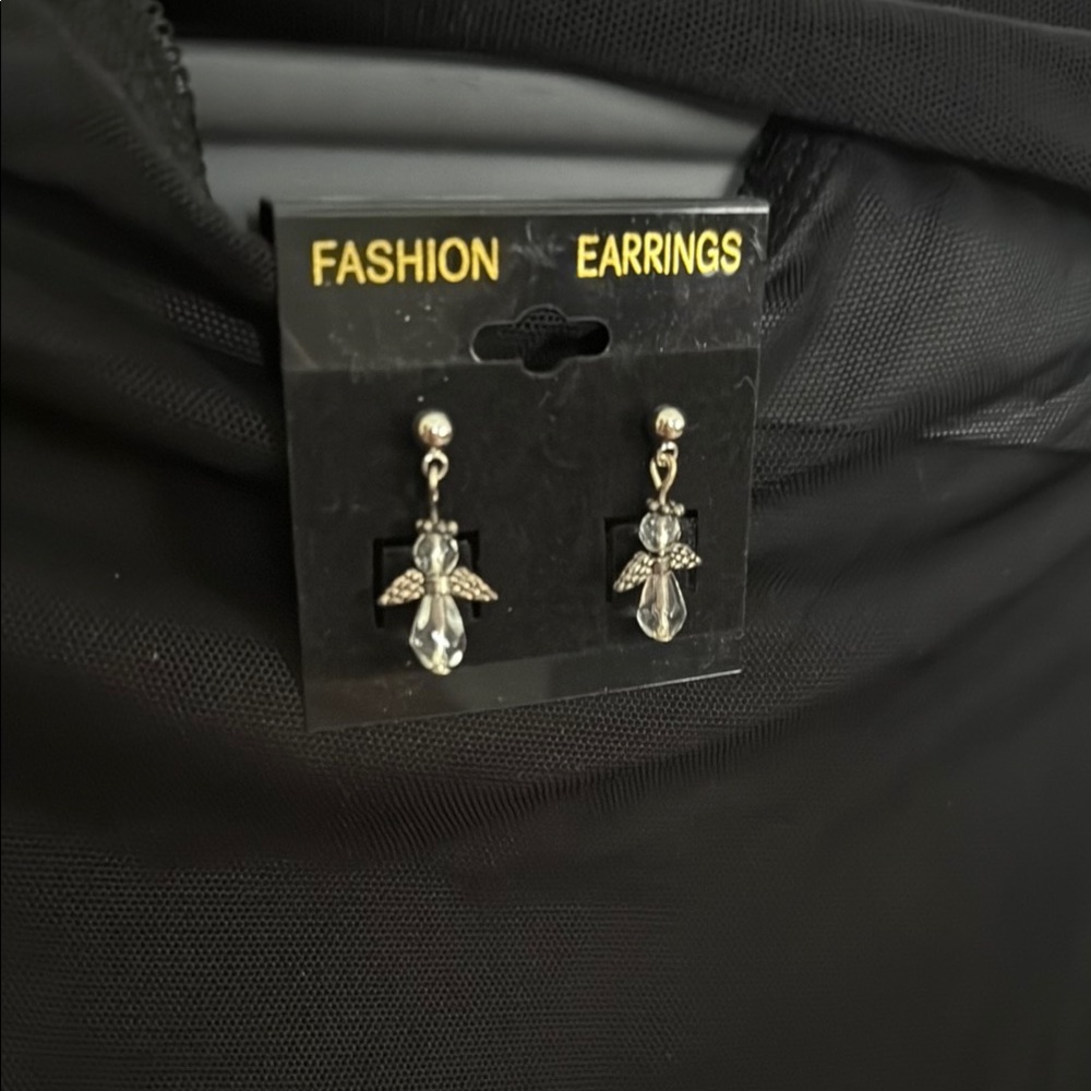 Elegant Silver Angel Wing Earrings